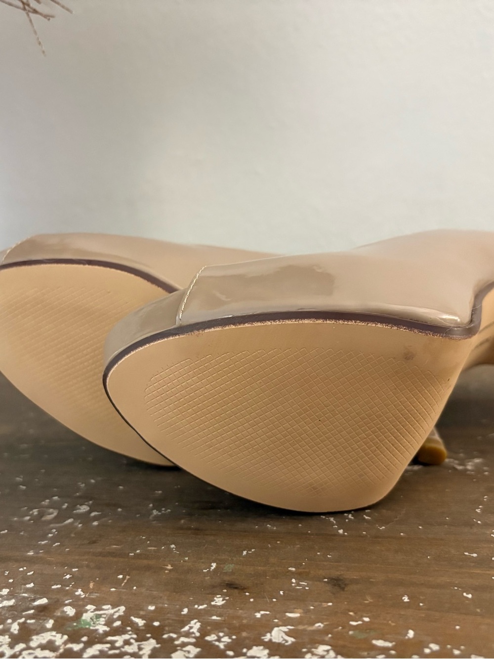 Chinese Laundry Nude Patent Peep-Toe High Heel Pumps - Picture 5 of 11